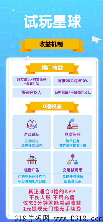 试玩星球，做到真正的躺着赚米多一份副业就多一份生活的保障_首码项目网