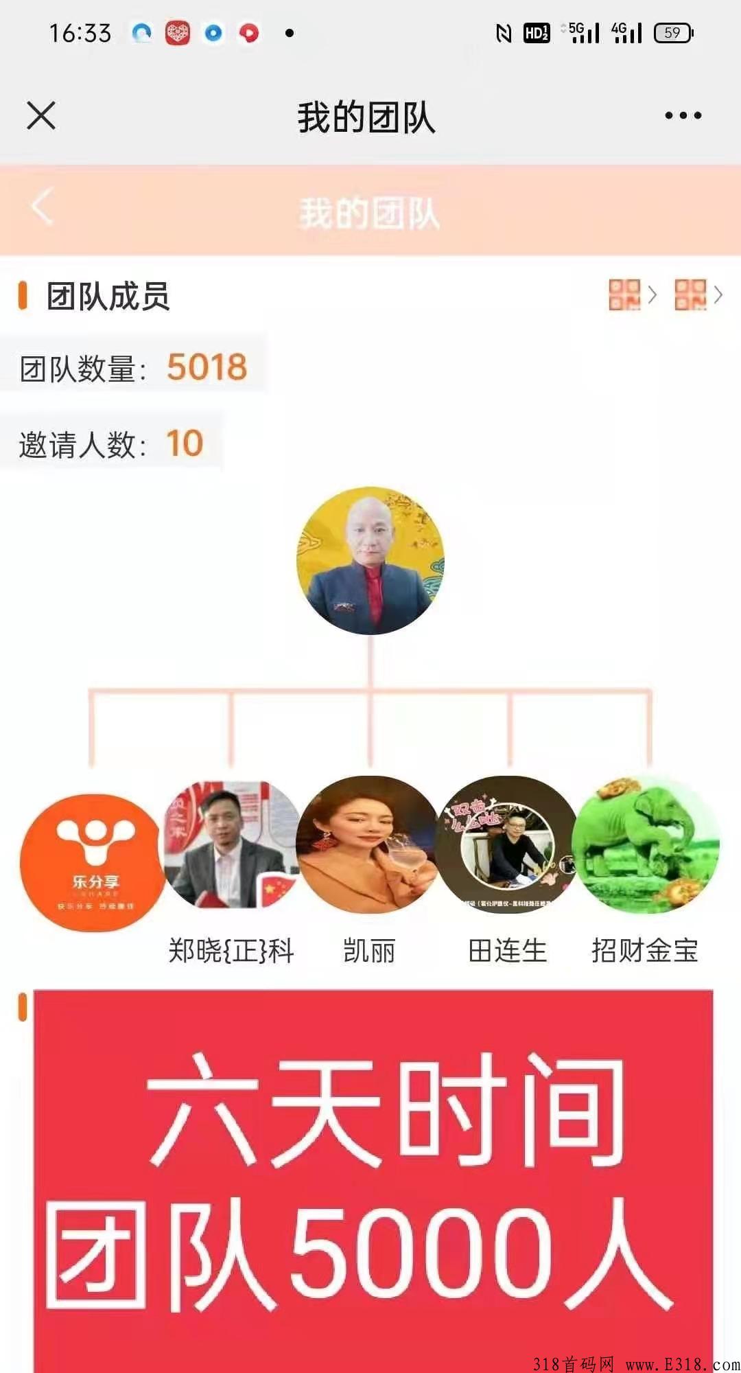 乐分享平台帮你组建团队，有想法的来找我对接！_首码项目网