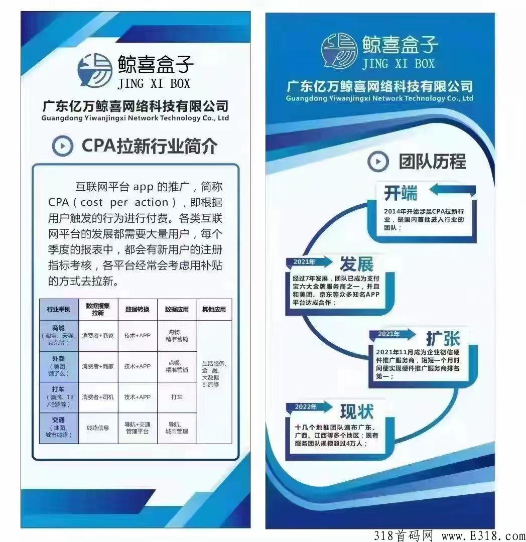 鲸喜盒子，首码对接，人人可参与，人人可创业_首码项目网